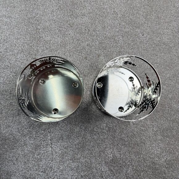 Bath And Body Works Slatkin Snowflakes Silver Christmas Candle Sleeve Holder Lot - Picture 2 of 4